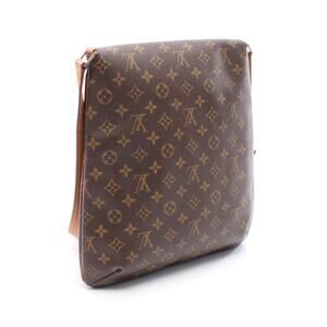 Louis Vuitton Canvas Leather Shoulder Monogram Musette Bag Brown
